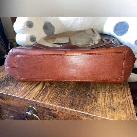 Coach Brown Leather Hobo Shoulder Bag - F13764 + FREE Twilly - Picture 11 of 15